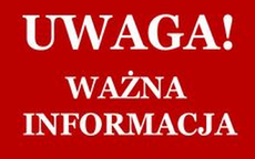 Napis UWAGA Ważna informacja