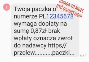 Dostałeś alert, powiadomienie e-mail lub sms-a z informacją o konieczności dopłaty małej kwoty? Uważaj, to mogą być oszuści!