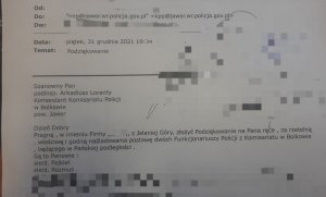 Podziękowania dla policjantów z Bolkowa