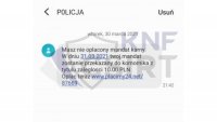 Policjanci ostrzegają przed fałszywymi sms-ami dotyczącymi nieopłaconego mandatu