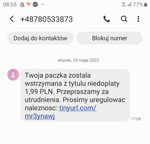 Dostałeś wiadomość z prośbą o dopłatę do przesyłki? Uważaj, to oszustwo!