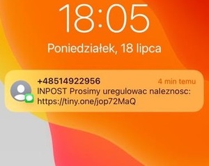 Uwaga na fałszywe SMS-y o uregulowanie należności za przesyłkę!