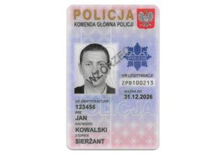 Wzór legitymacji służbowej policjanta obowiązujący w latach 2023 - 2026