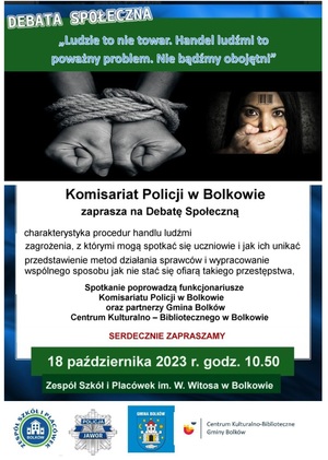 Zapraszamy na debatę społeczną „Ludzie to nie towar. Handel ludźmi to poważny problem. Nie bądźmy obojętni”