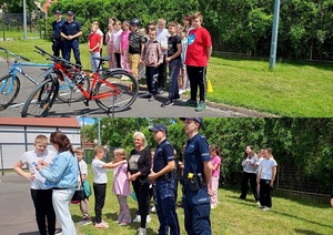 Mundurowi z Posterunku Policji w Męcince egzaminowali uczniów na kartę rowerową