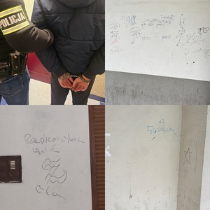 Jaworscy policjanci zatrzymali wandala, który zniszczył elewacje czterech budynków