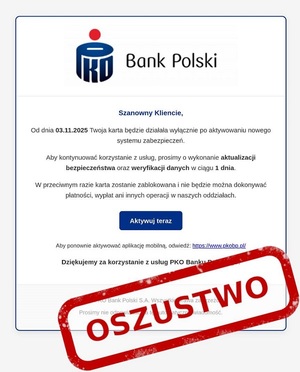 UWAGA NA KOLEJNĄ FALĘ OSZUSTW INTERNETOWYCH!