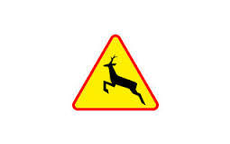 Znak ostrzegawczy Uwaga dzikie zwierzęta