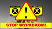 Znaki drogowe i napis STOP WYPADKOM