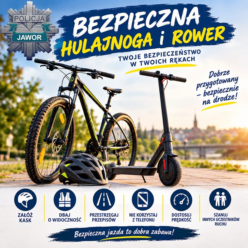 Akcja „Bezpieczna hulajnoga i rower” w powiecie jaworskim